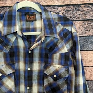 Plains Westernwear Plaid Pearl Snap Western Shirt